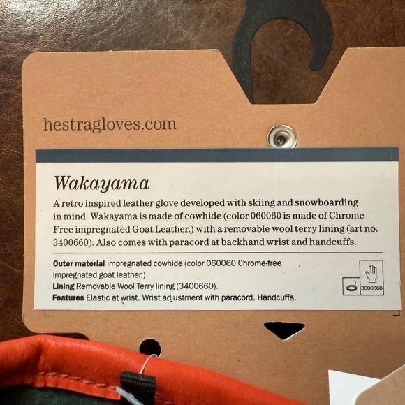 **Men's NWT Hestra Wakayama Ski Glove - UNIQUE! (Sz 10, color Forest & Cork)** - Picture 6 of 8